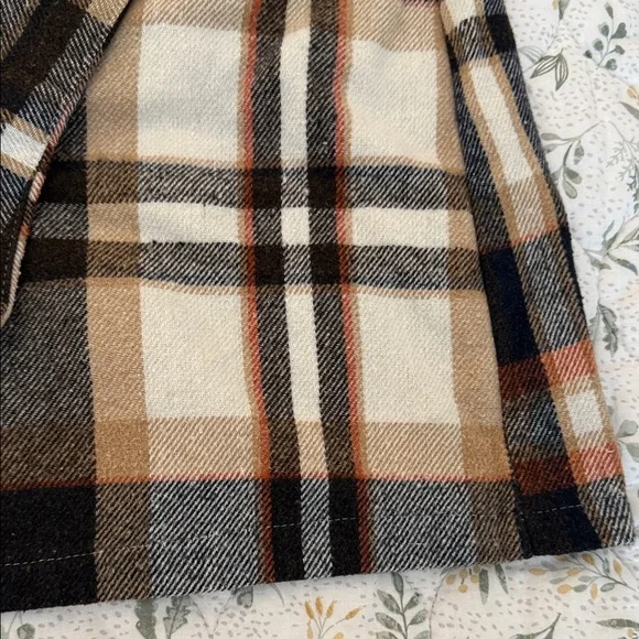 SHEIN Fall Plaid Mini Skirt - Black, Brown, Orange, Cream - Picture 4 of 4